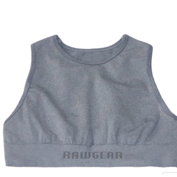 RAWGEAR 3-count Pullover Logo Razorback Sports Bra in Heather Gray, Medium. NWT! - Picture 3 of 4